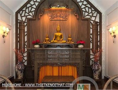 Thiết kế phòng thờ đẹp tại biệt thự Vinhomes Riverside Hoa Phượng - HP0510