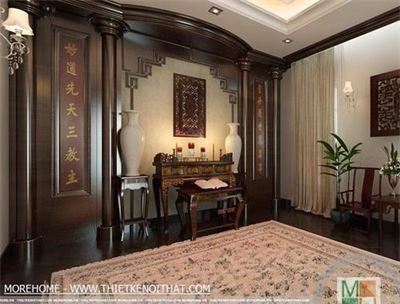 Thiết kế phòng thờ đẹp tại biệt thự Vinhomes Riverside HP0328.