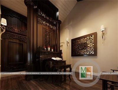 Thiết kế phòng thờ biệt thự đẹp tại Vinhomes Riverside Sài Đồng - HL0317